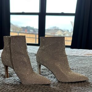 Gianni Bini Glittering Silver Heeled Boots